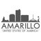 Amarillo Texas USA Skyline Silhouette Design City Vector Art Famous Buildings.