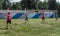 Amateur football competitions in the children\'s recreation camp in Anapa in Krasnodar region of Russia.