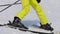 Amateur skier girl downhill
