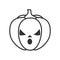 Amazed Halloween Pumpkin Outline Icon