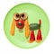 Amazed vegetable spaniel made on green plate