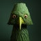 Amazing 3d Rendered Crow Head: Dark Green, Witty, Clever Cartoons