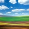 Amazing Abstract Colorful Fields and Sky Background