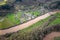 Amazing aerial panorama of Tintern Abbey, River Wye, and the nearby landscape