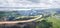 Amazing aerial panorama of Tintern Abbey, River Wye, and the nearby landscape