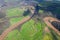 Amazing aerial panorama of Tintern Abbey, River Wye, and the nearby landscape