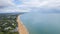 amazing aerial panorama view of Sandbanks Beach and Cubs Beach in Bournemouth, Poole and Dorset, England