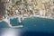 Amazing aerial photo of Datca peninsula, indented coastline between of mediterranean and aegean seas with beautiful turquoise wate