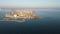 Amazing Aerial Sunrise view town of Pomorie, Bulgaria