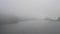 Amazing aerial time-lapse of the Misurina lake in a foggy day. Dolomiti, Alps, Italy, Europe