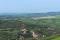 Amazing aerial view of Bagno Vignoni from Fortress of Tentennano, Tuscany, Italy