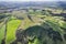 Amazing aerial view of the Beacon Hill Iron Age Hill Fort, located in Newbury, Berkshire, United Kingdom