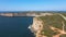 Amazing, aerial view of Beliche Fortress in Sagres, Portugal