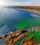 Amazing aerial view of Djupalonssandur coastline, Iceland in summer season