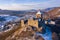 Amazing aerial view of the famous Castle of Somosko