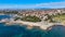 Amazing aerial view of Livorno coastline, Tuscany