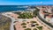 Amazing aerial view of Livorno coastline, Tuscany