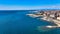 Amazing aerial view of Livorno coastline, Tuscany