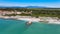 Amazing aerial view of Marina di Pisa coastline, Tuscany