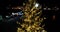 Amazing aerial view of Night fairytale Christmas Tree, Uzhgorod, Ukraine, 4k