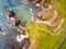 Amazing aerial view over Dunquin Pier Ireland on Dingle Peninsula Slea Head