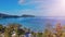 Amazing aerial view of Patong Beach and Phuket skyline, Thailand