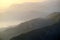 Amazing aerial view of range near Kotor Bay, Montenegro. Breathing panorama of Balkan mountains taking from Lovchen National Park