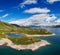 Amazing aerial view of scenic Norway islands.