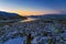 Amazing aerial view of Tromso  winter sunset Norway