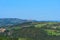 Amazing aerial view of Tuscany from Fortress of Tentennano. Beautiful panorama landscape near Castiglione d`Orcia,Tuscany, Italy