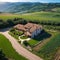 an amazing aerial view of Tuscany Hills in Italy.