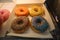 Amazing american colorful doughnuts in chinese bakery