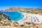 Amazing Ammoudi, Ammoudaki, Damnoni beaches in Crete island, Greece near famous resort of Plakias.