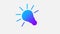 Amazing aqua and purple color idea bulb icon on white background