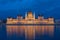 Amazing architecture of parliament of Budapest at evening in Hungary