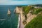 Amazing Atlantic ocean coastline with seaside cliffs, Etretat, Normandy, France