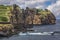 Amazing atlantic ocean view with rocks of Sao Miguel island