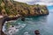 Amazing atlantic ocean view with rocks of Sao Miguel island
