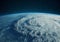 Amazing beautiful blue planet earth with clouds view from space. Space wallpaper
