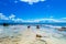 Amazing beautiful view of San Andres Island from Johnny Cay in a gorgeous sunny day in San Andres, Colombia