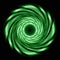 Amazing beauty abstract background round shape swirl of green on a black background.