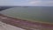 Amazing beauty of drying urortnoe estuary from bird`s flight. Top view of coastal zone of ecological reserve Curortnoe estuary, Od