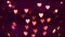 Amazing Blinking Pink Led Hearts Bokeh Valentine Day Background. 4K.