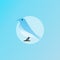 The Amazing Blue Bird Flat Design on Blue Background