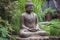 Amazing buddha statue in the garden generative AI
