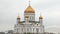Amazing building of Cathedral of Christ the Saviour and river in Moscow, Russia