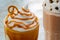 Amazing caramel milkshake with cracknel