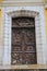 Amazing carved door of Church of the Immaculate Conception in Antibes, France