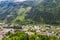 Amazing Chamonix valley in green summer season