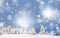 amazing Christmas background with snowy firs winter landscape